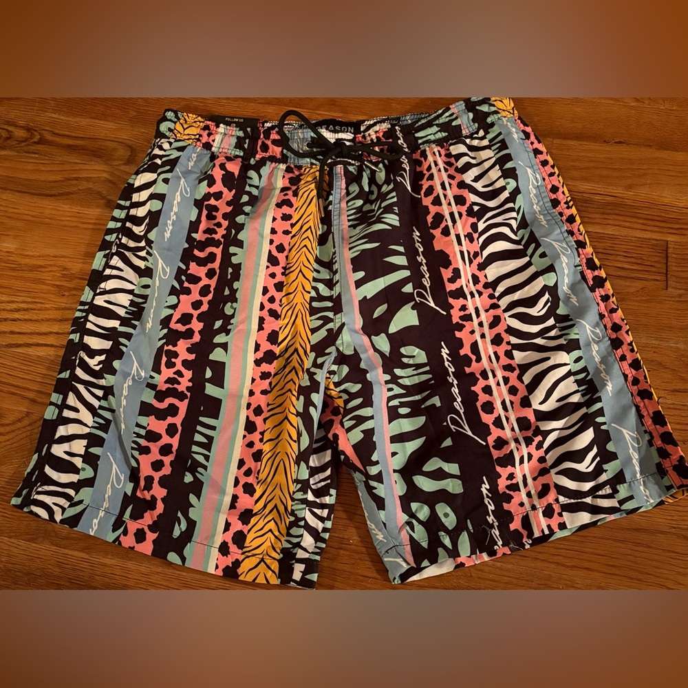 Reason Jungle Fever Swim Shorts, Size M, NWT
